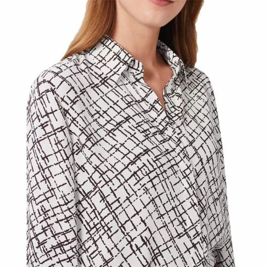 Top * | Wholesale Hobbs London Eva Printed Blouse Ivory Plum