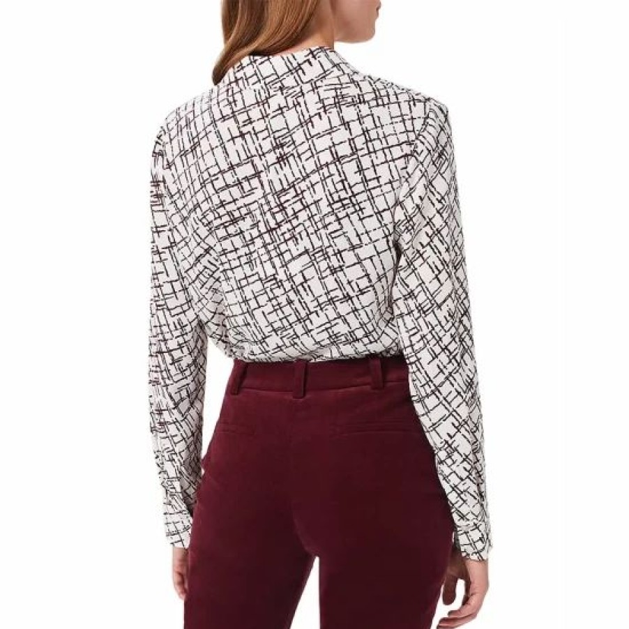 Top * | Wholesale Hobbs London Eva Printed Blouse Ivory Plum