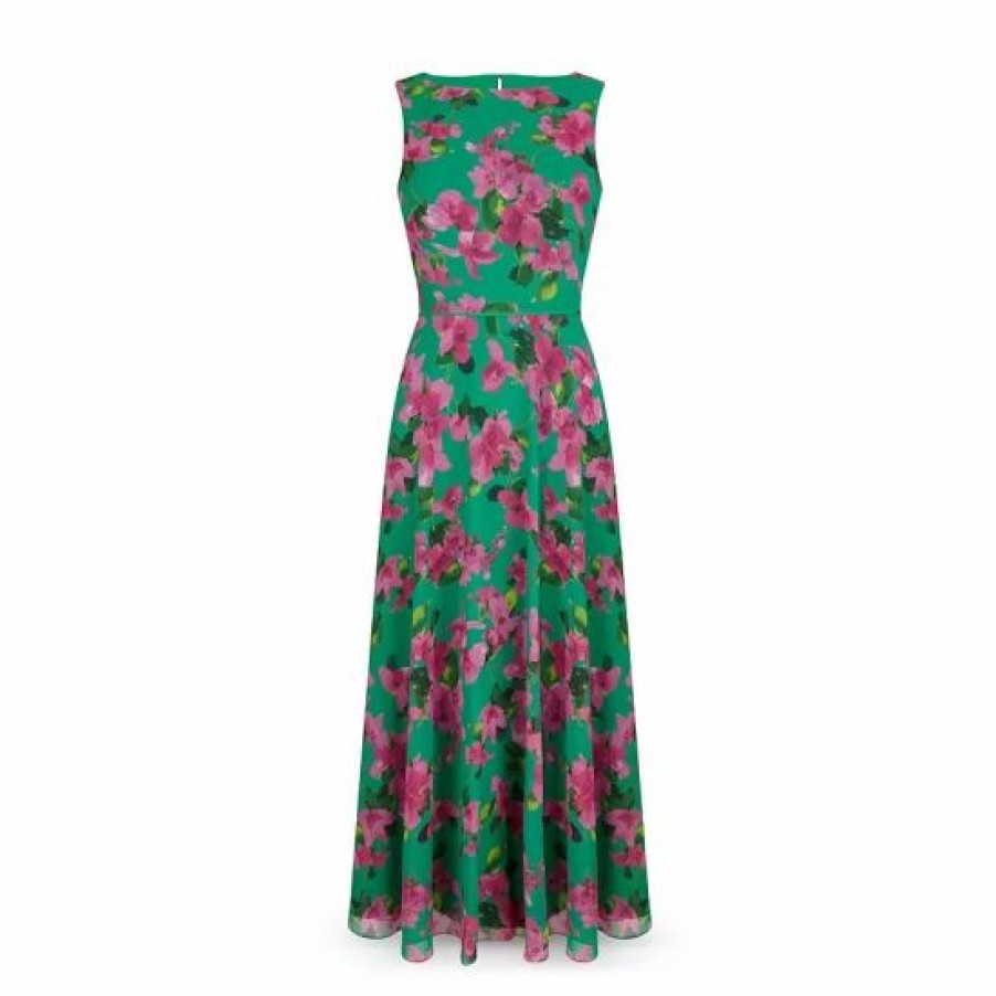 Dress * | Flash Sale Hobbs London Carly Floral Print Dress Navy Yellow