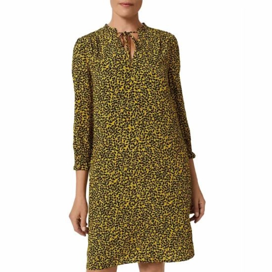 Dress * | Flash Sale Hobbs London Tafari Tunic Dress Chartreuse