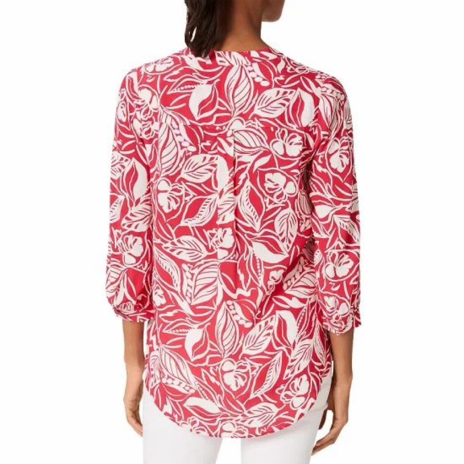 Top * | Cheap Hobbs London Essie Printed Blouse Magenta White