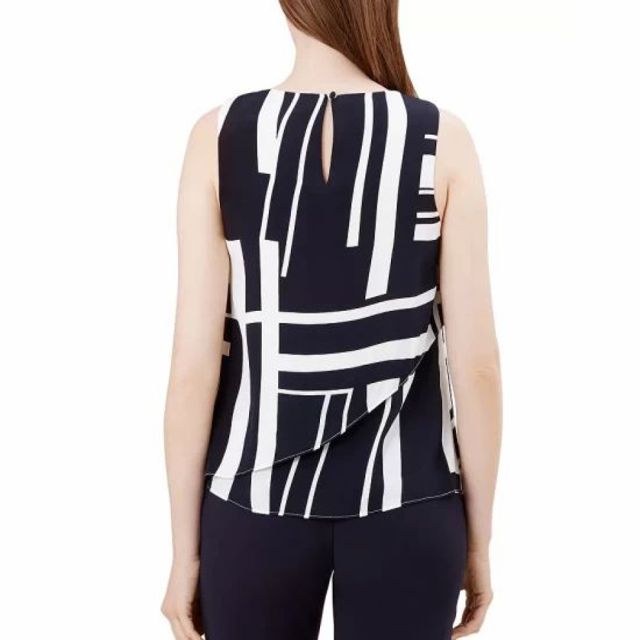 Top * | New Hobbs London Carole Tiered Top Navy Ivory