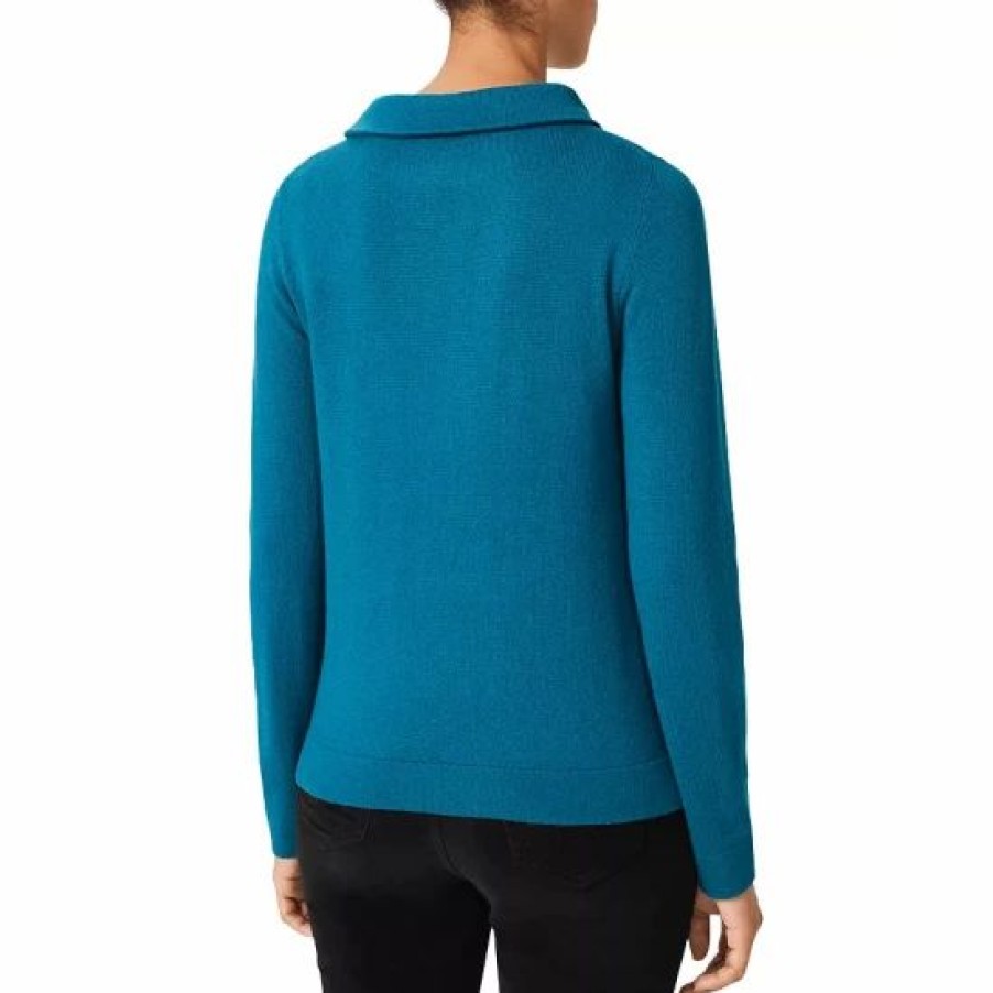 Sweater * | Best Sale Hobbs London Audrey Wool & Cashmere Sweater Petrol Blue