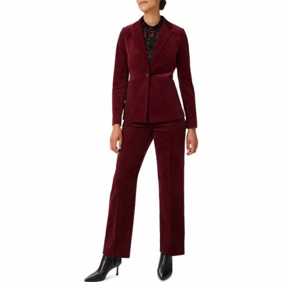 Blazers * | Best Sale Hobbs London Blake Corduroy Blazer Dark Red