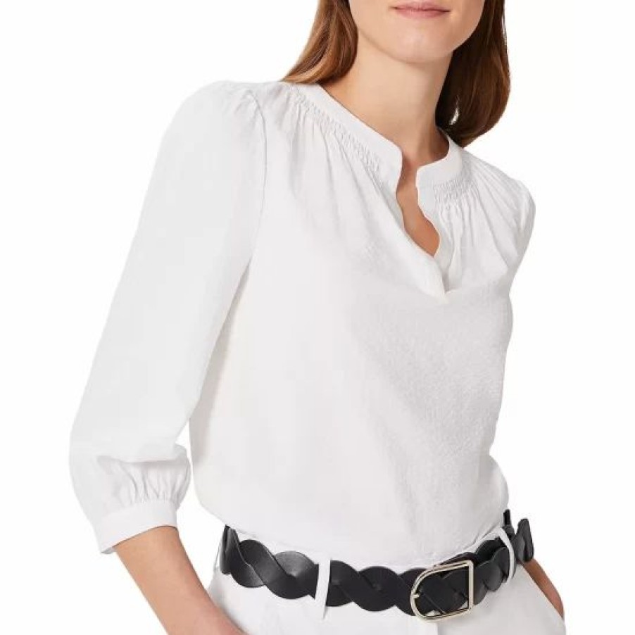 Top * | Cheap Hobbs London Alana Seersucker Top White