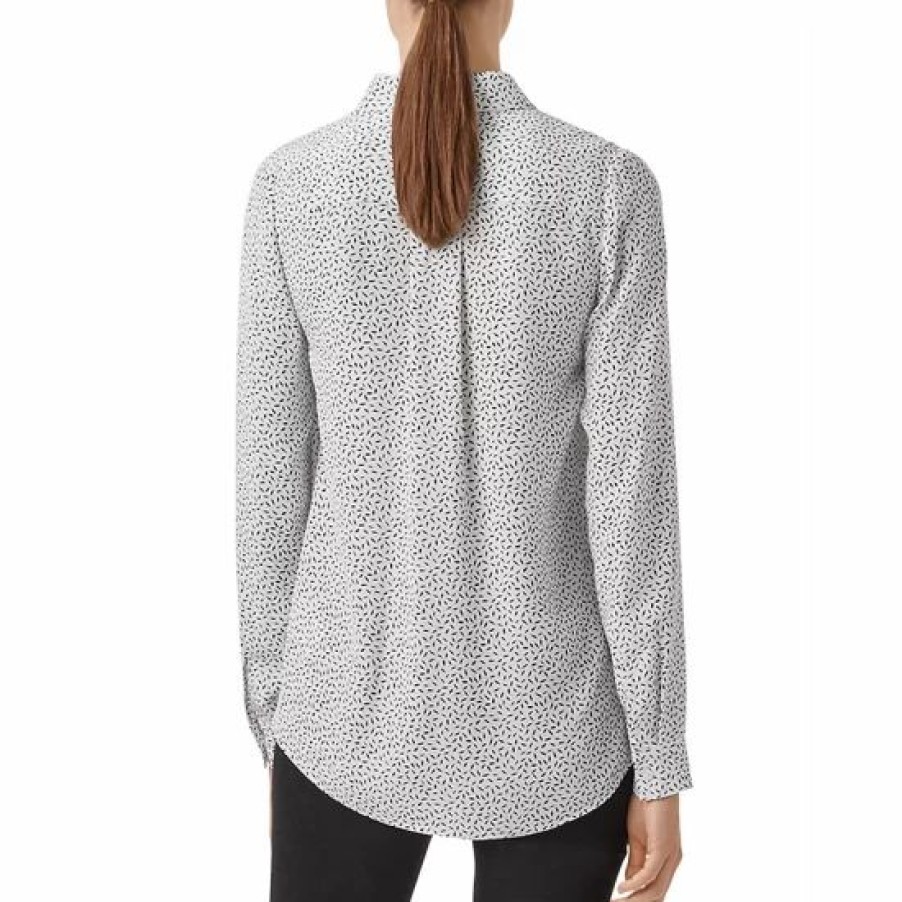 Top * | Top 10 Hobbs London Meredith Printed Blouse Ivory Navy