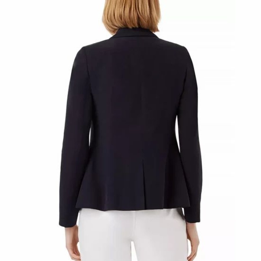 Blazers * | Hot Sale Hobbs London Trent Silk & Linen Blazer Navy