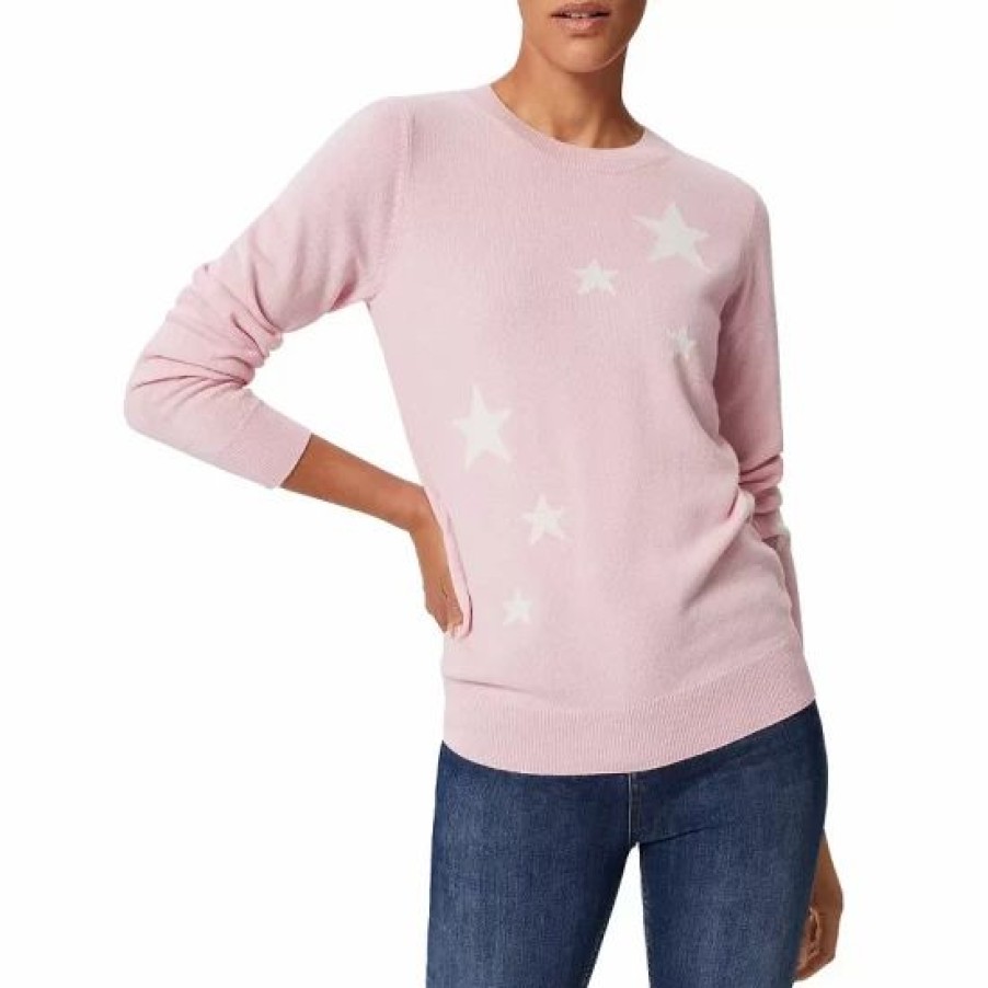 Sweater * | Best Reviews Of Hobbs London Samira Star Sweater Pink Ivory