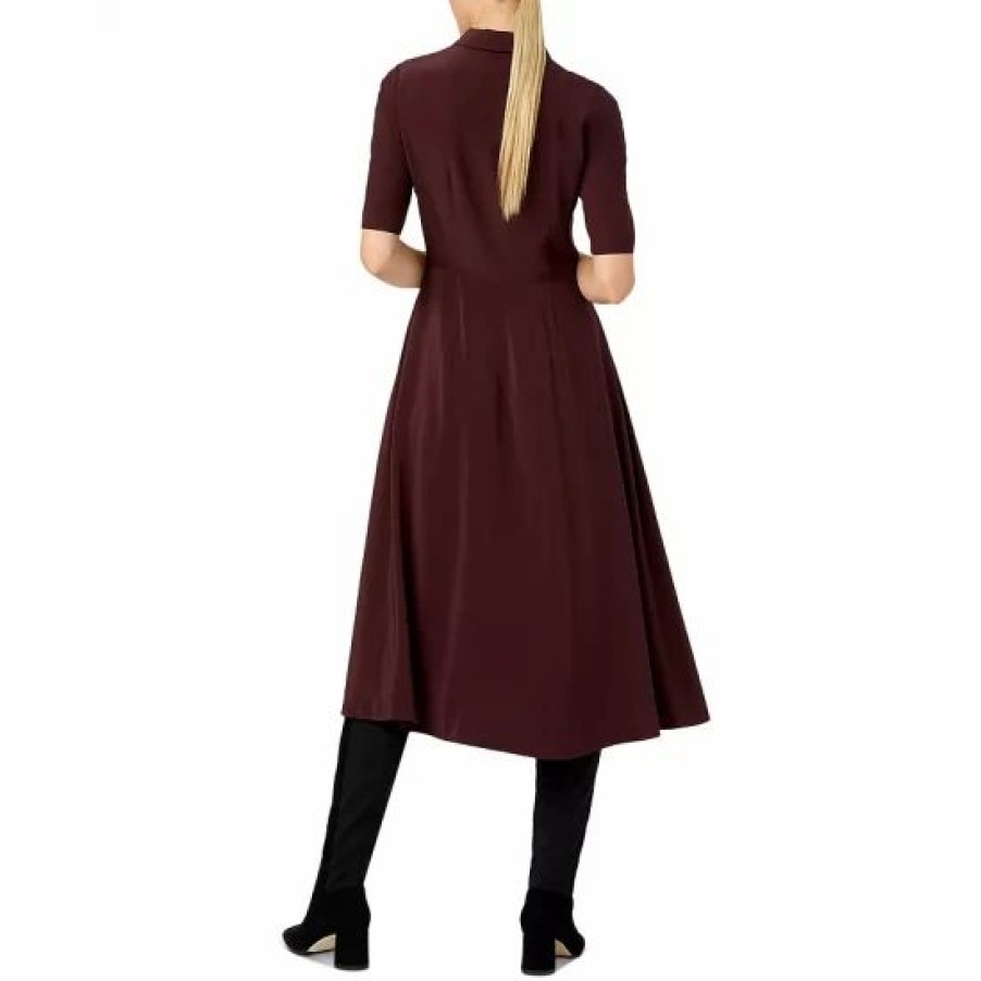 Dress * | Buy Hobbs London Maya Twist-Front Shirt Dress Mulberry