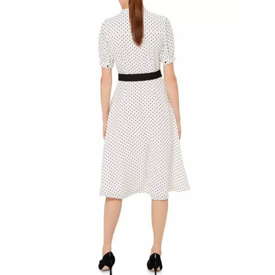 Dress * | Deals Hobbs London Eliza Belted Shirt Dress Ivory/Black