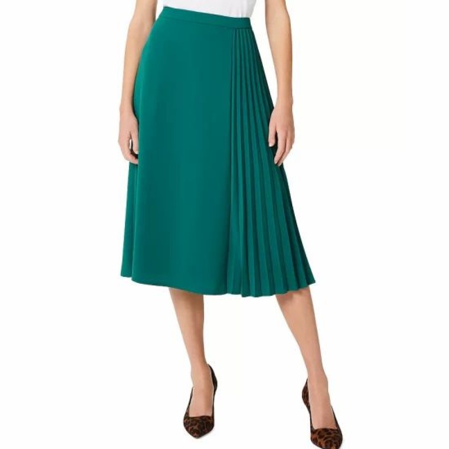 Skirt * | Discount Hobbs London Keziah Pleated Midi Skirt Jade Green