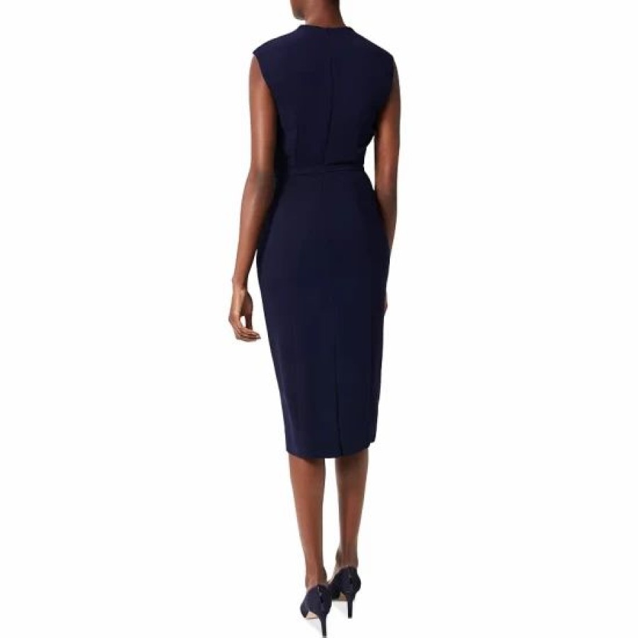 Dress * | Cheapest Hobbs London Julie Belted Sheath Dress Hobbs Navy