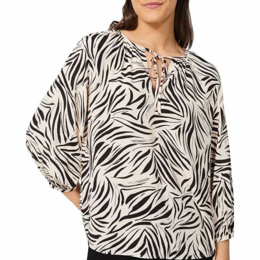 Top * | Buy Hobbs London Dania Printed Blouse Cream Black