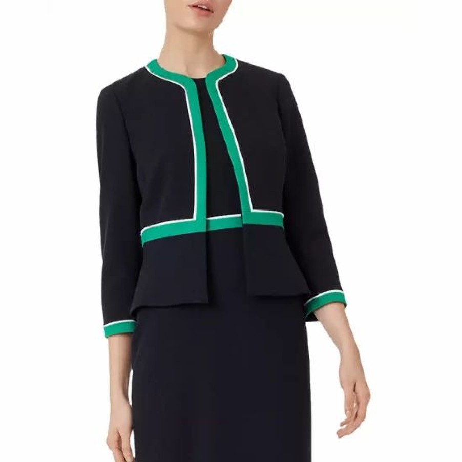 Jacket * | Coupon Hobbs London Nala Jacket Navy/Green