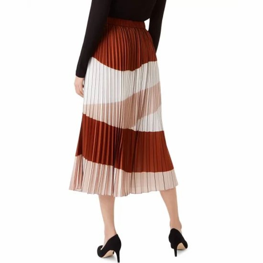 Skirt * | New Hobbs London Bess Pleated Midi Skirt Ivory Rust