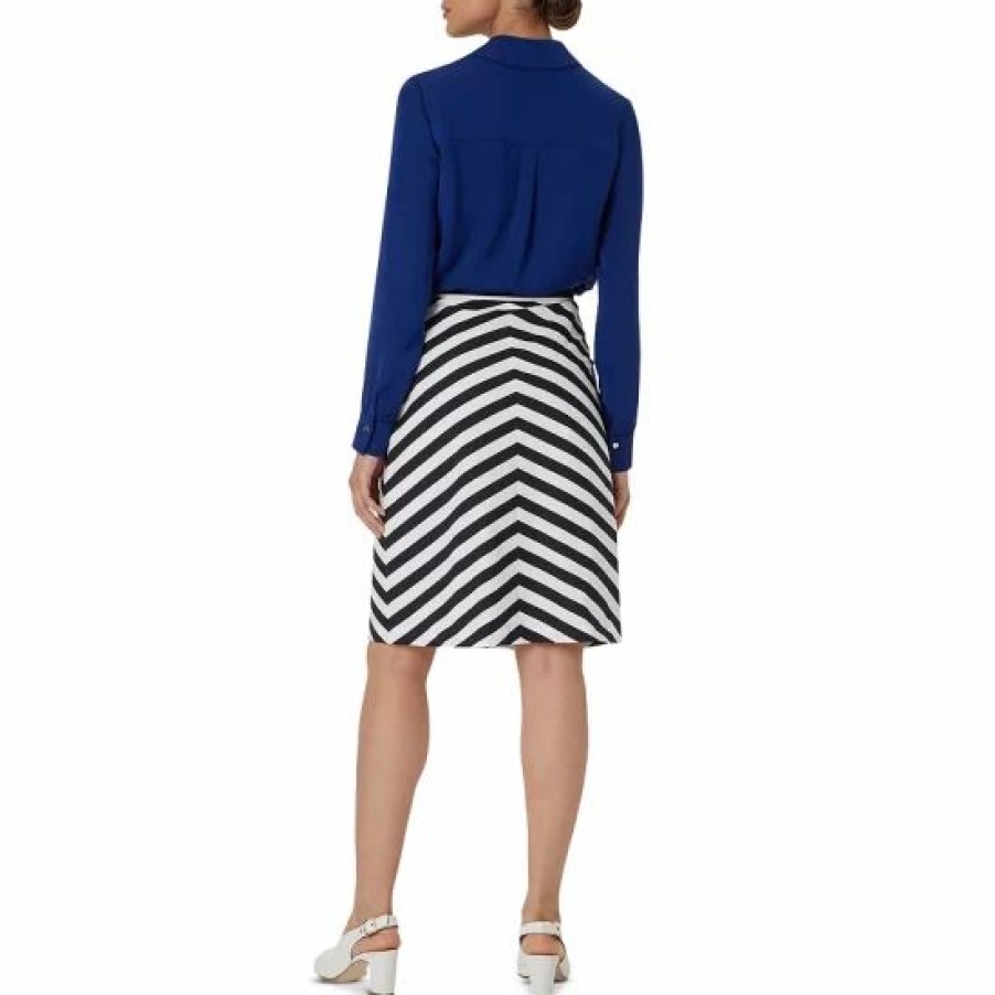 Skirt * | New Hobbs London Talisa Striped A Line Skirt Navy/White