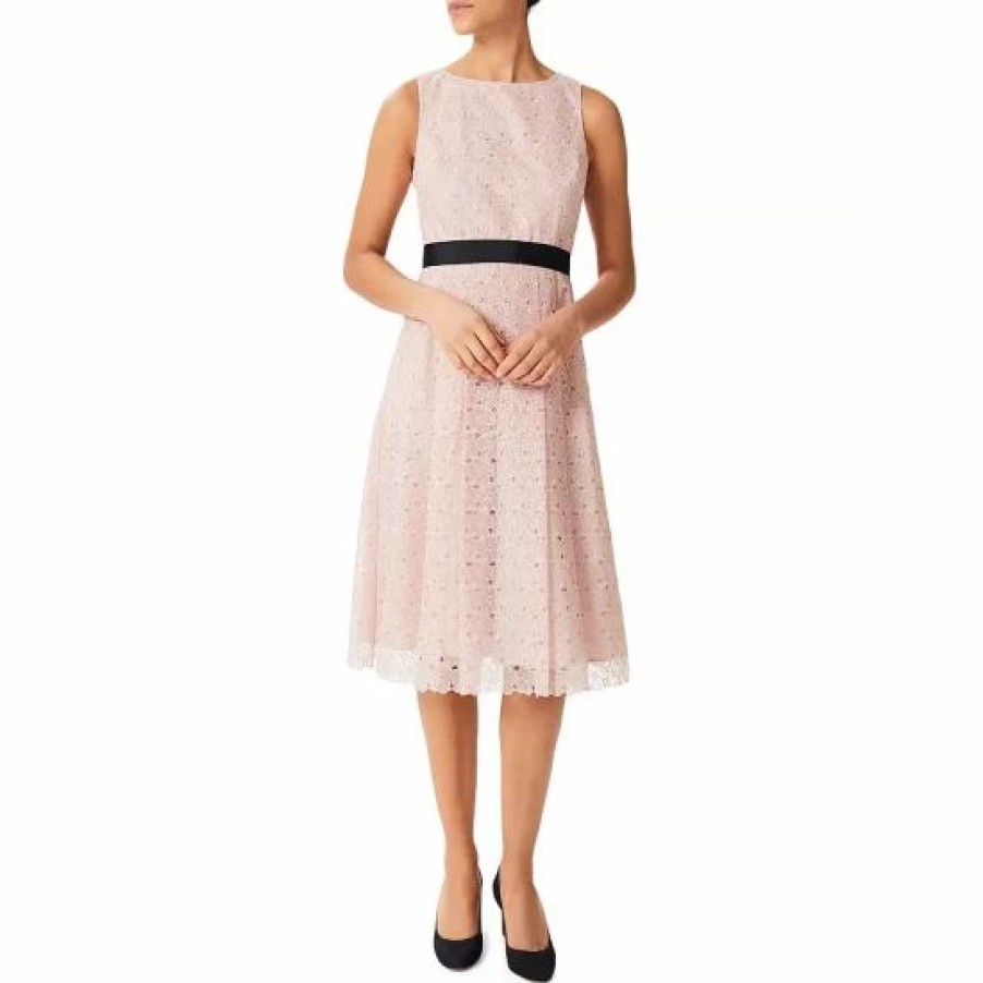 Dress * | Budget Hobbs London Iris Embroidered Dress Blush Pink