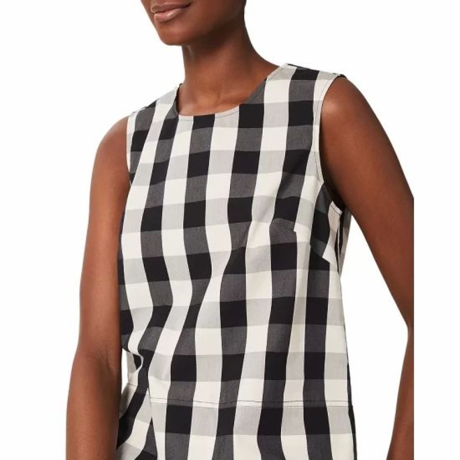 Top * | Cheapest Hobbs London Penelope Gingham Top Black Neutral