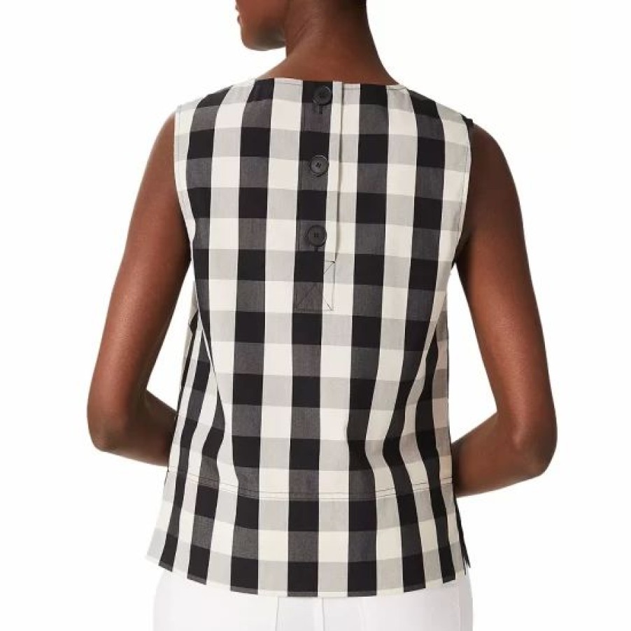 Top * | Cheapest Hobbs London Penelope Gingham Top Black Neutral