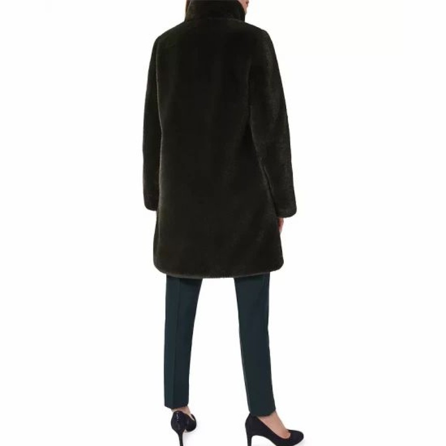 Coat * | Best Sale Hobbs London Maddox Faux Fur Coat Olive Green