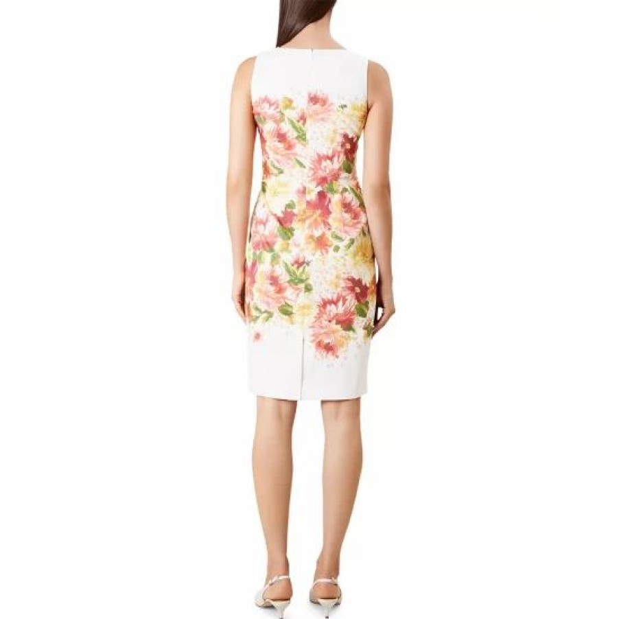 Dress * | Budget Hobbs London Fiona Floral Sheath Dress Ivory Multi