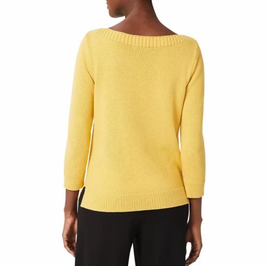 Sweater * | Cheapest Hobbs London June Boat Neck Cotton Sweater Corn Yellow