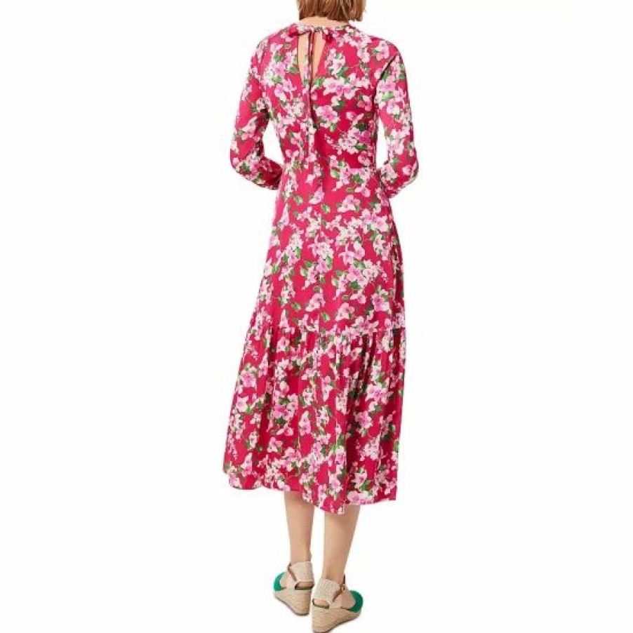 Dress * | Discount Hobbs London Marilyn Floral Print Dress Fushsia Multi