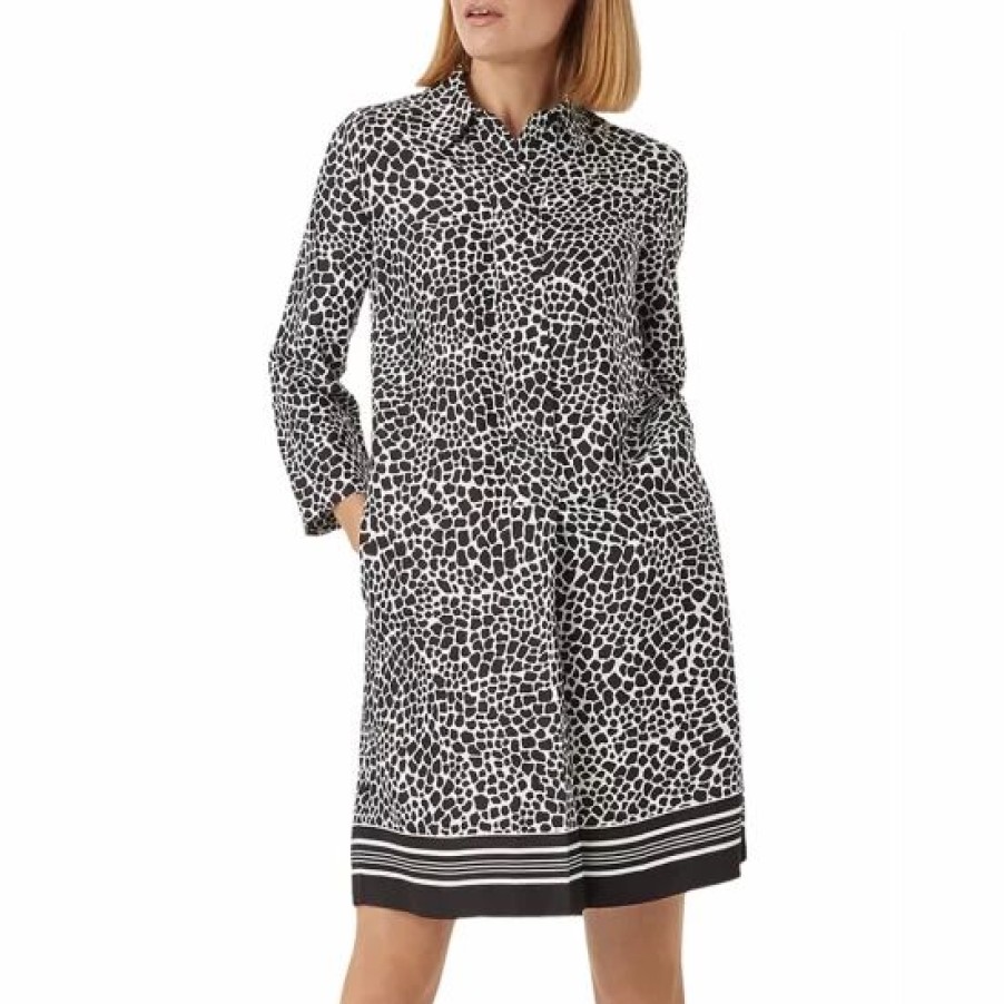 Dress * | New Hobbs London Marci Shift Dress Black/Ivory