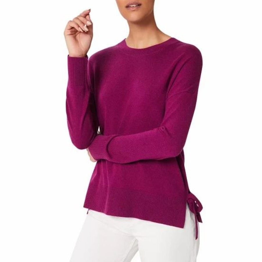 Sweater * | Deals Hobbs London Marcia Side Tie Sweater Bright Plum