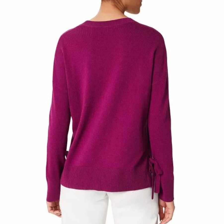 Sweater * | Deals Hobbs London Marcia Side Tie Sweater Bright Plum