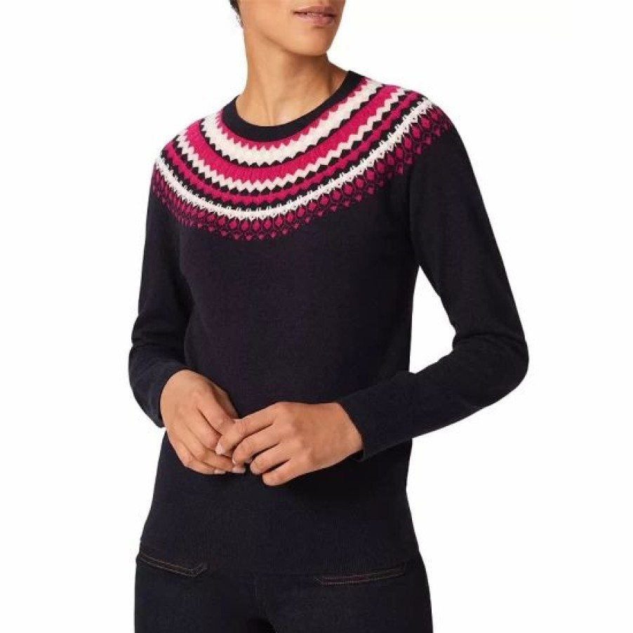 Sweater * | Best Sale Hobbs London Greta Sweater Navy Pink