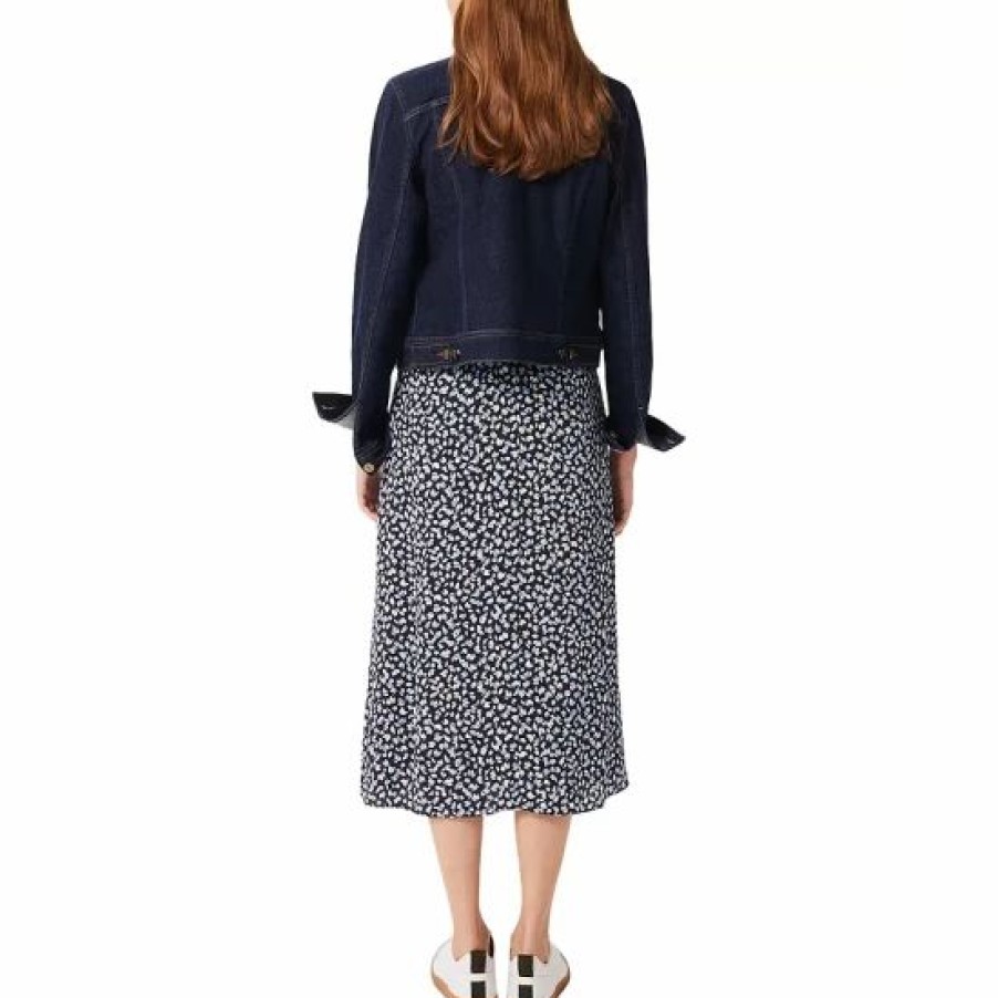 Skirt * | Outlet Hobbs London Angie Floral Print Midi Skirt Navy Multi