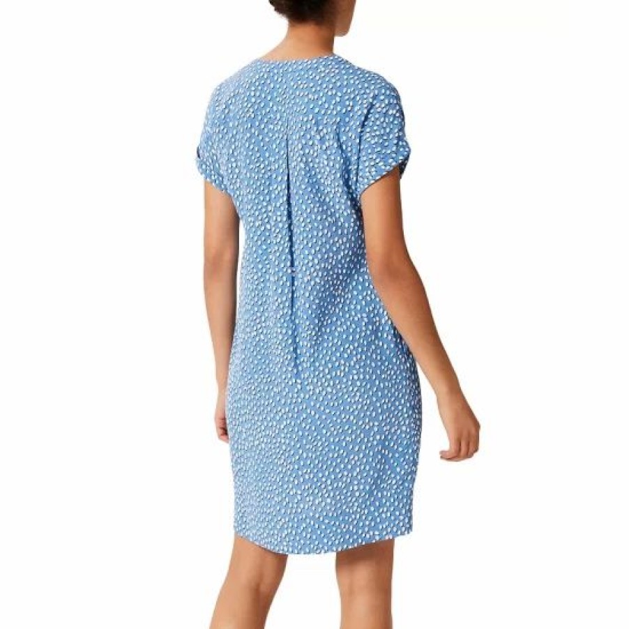 Dress * | Best Deal Hobbs London Cindy Printed Dress Azure Blue