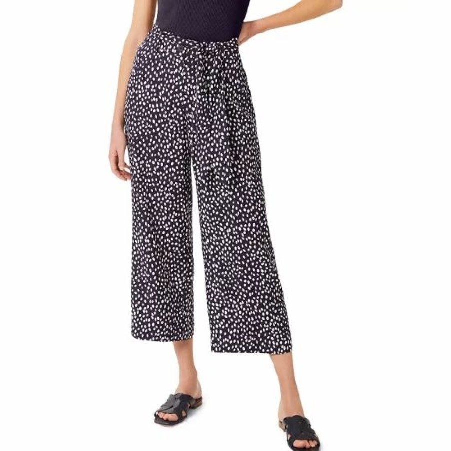 Pants * | Best Deal Hobbs London Astrid Printed Trousers Navy Ivory