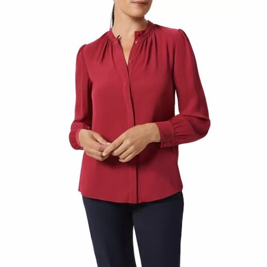 Top * | Cheap Hobbs London Rue Blouse Rich Berry