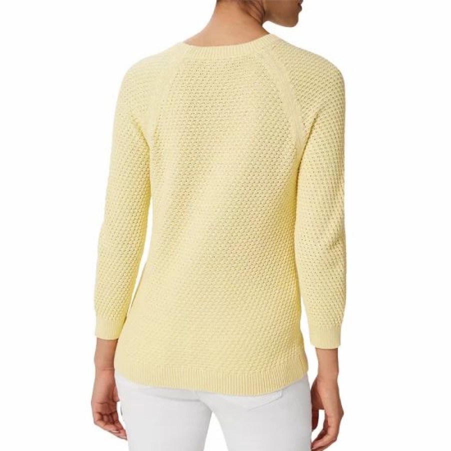 Sweater * | Outlet Hobbs London Lucie Cotton Sweater Lemon Drop