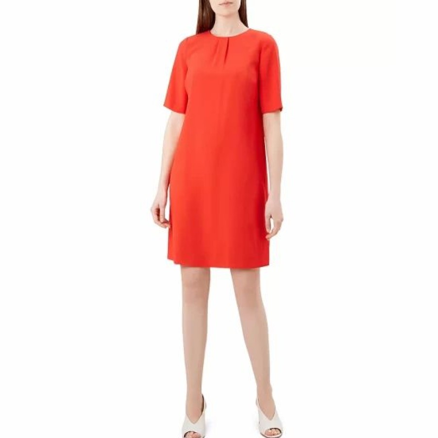 Dress * | Promo Hobbs London Carla Shift Dress Tangerine