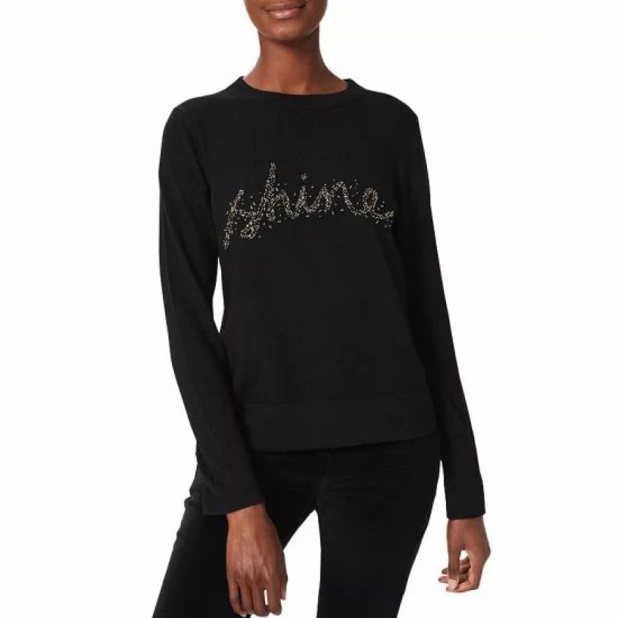 Sweater * | Top 10 Hobbs London Cianna Shine Sweater Black Gold