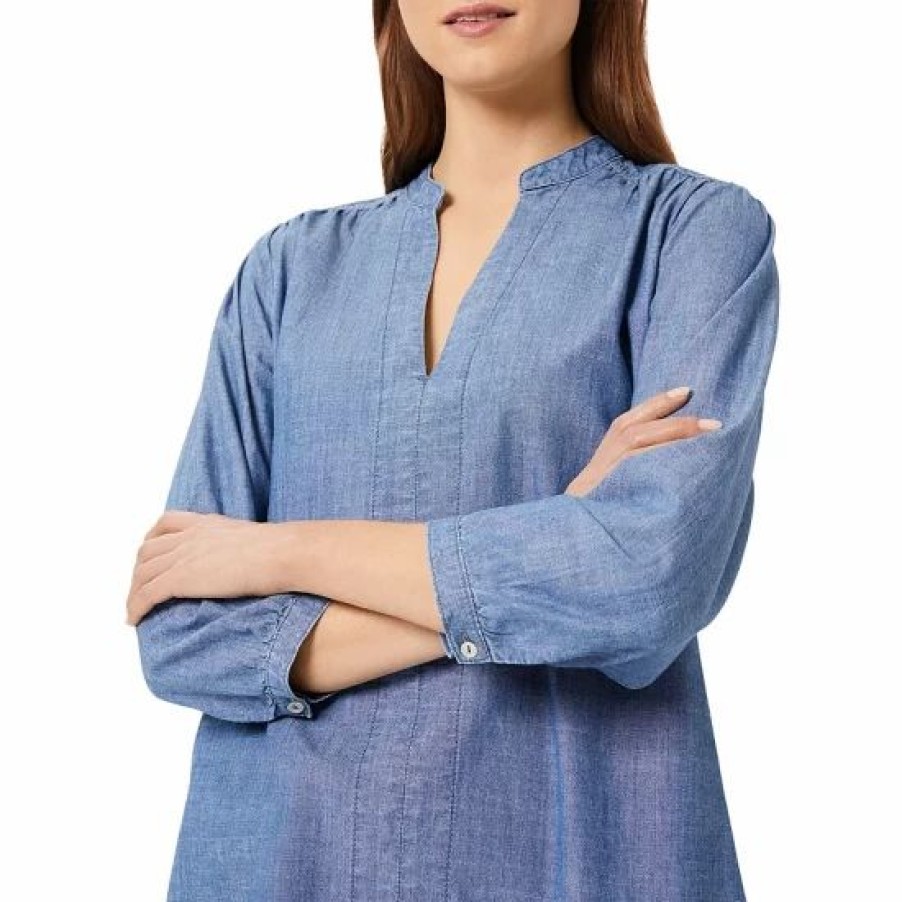 Top * | Best Deal Hobbs London Sofia Chambray Blouse Blue