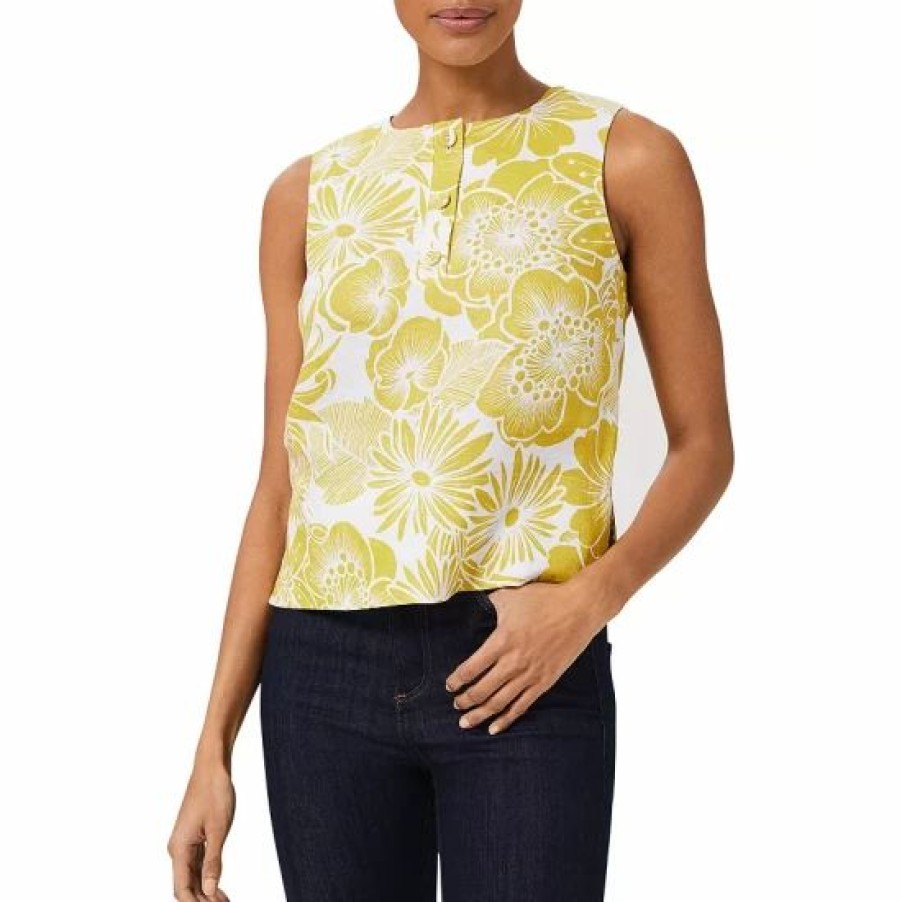 Top * | Discount Hobbs London Gayle Printed Top Chartreuse