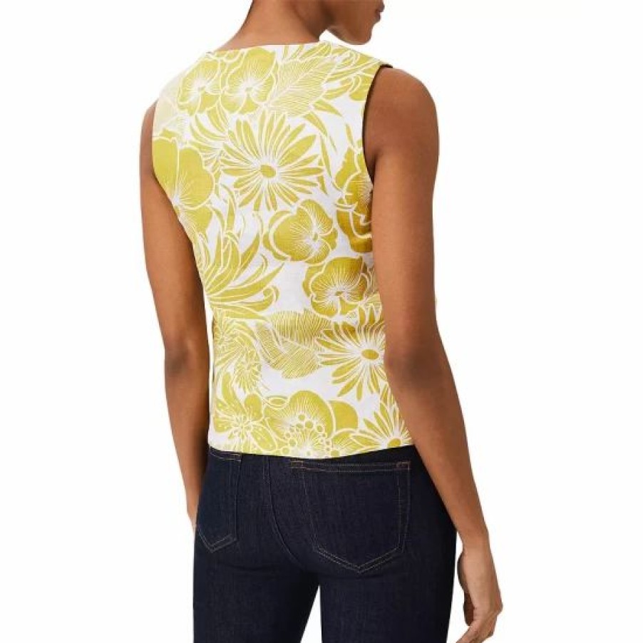 Top * | Discount Hobbs London Gayle Printed Top Chartreuse