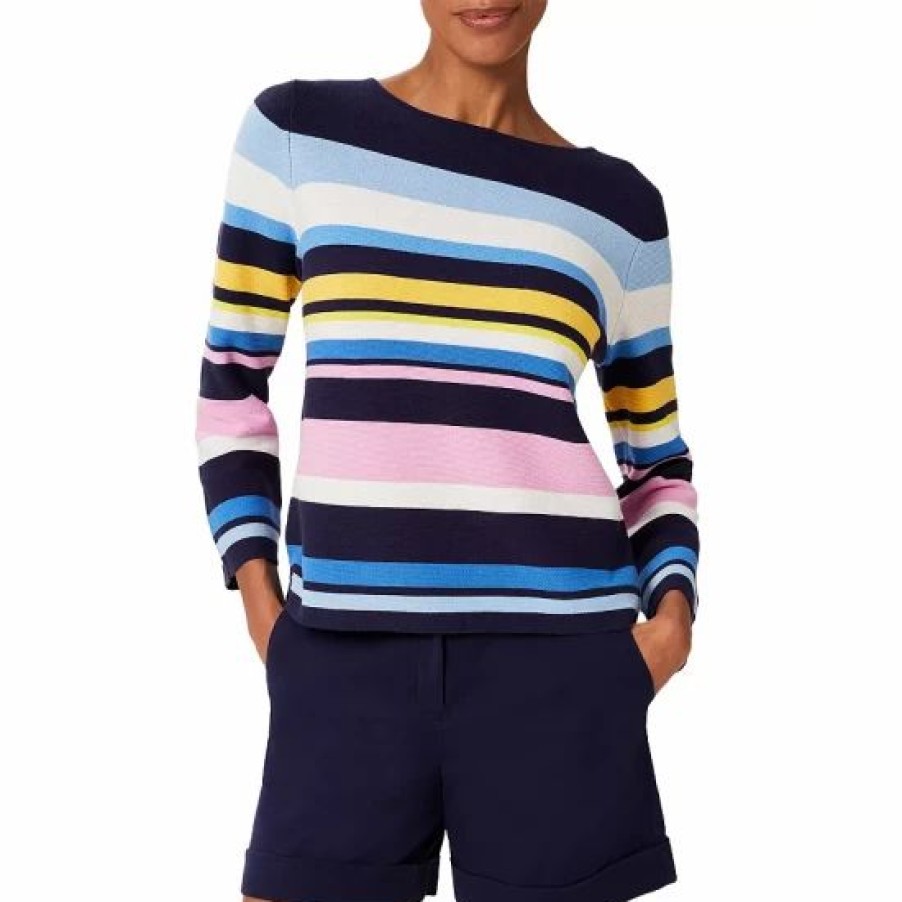 Sweater * | New Hobbs London Beatrice Striped Sweater Navy Multi