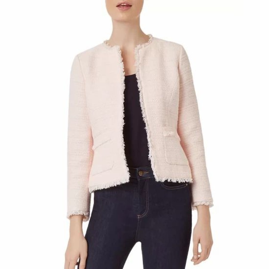 Jacket * | Coupon Hobbs London Kathleen Tweed Jacket Pale Pink