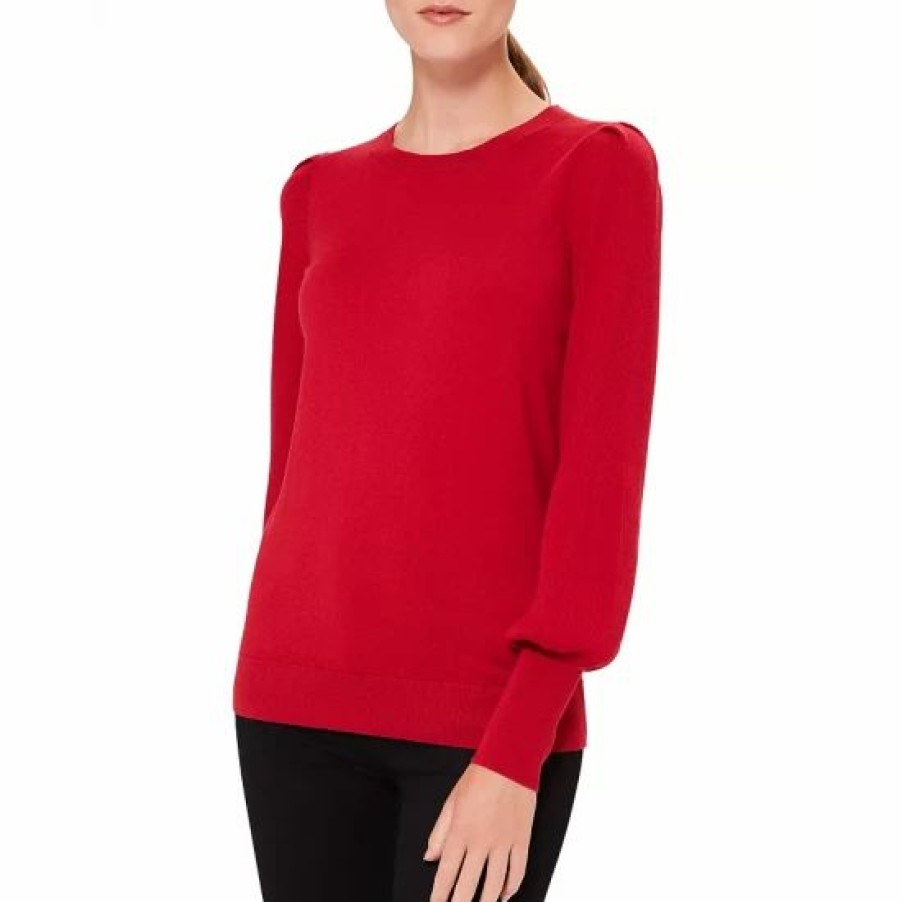 Sweater * | Budget Hobbs London Harriet Blouson Sleeve Sweater Red