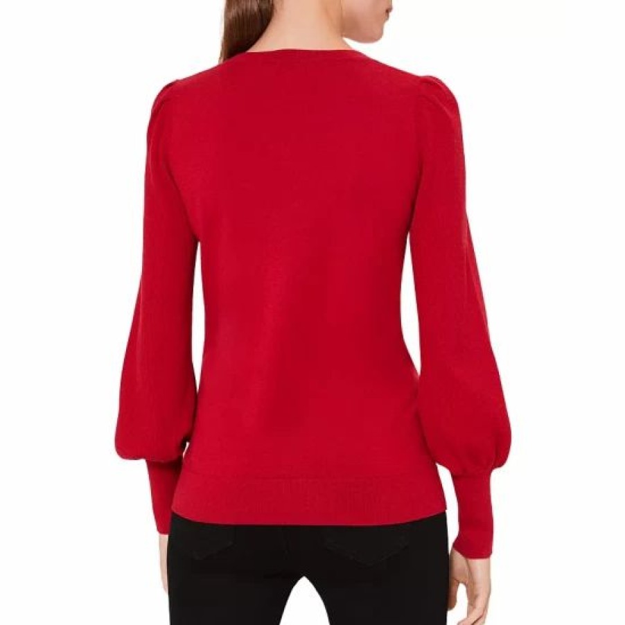 Sweater * | Budget Hobbs London Harriet Blouson Sleeve Sweater Red