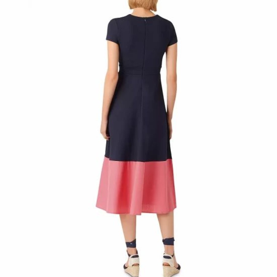 Dress * | Promo Hobbs London Evangeline Dress Navy/Rouge Pink