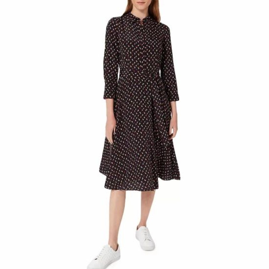 Dress * | Best Deal Hobbs London Alex Midi Dress Black Multi