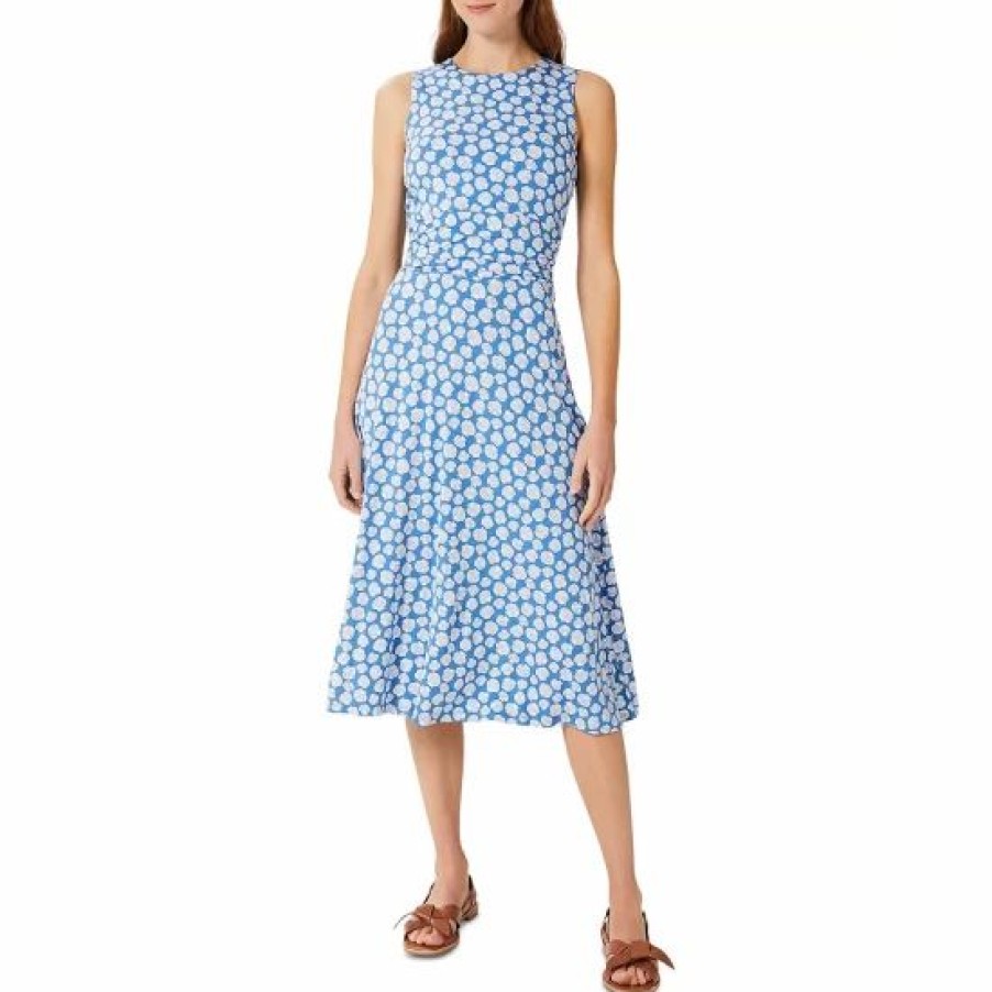 Dress * | Top 10 Hobbs London Bayview Jersey Dress Azure Ivory