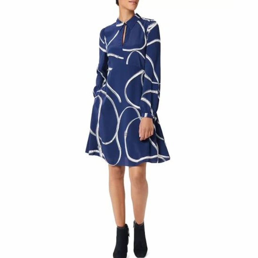 Dress * | Best Reviews Of Hobbs London Brea Tunic Dress Deep Blue