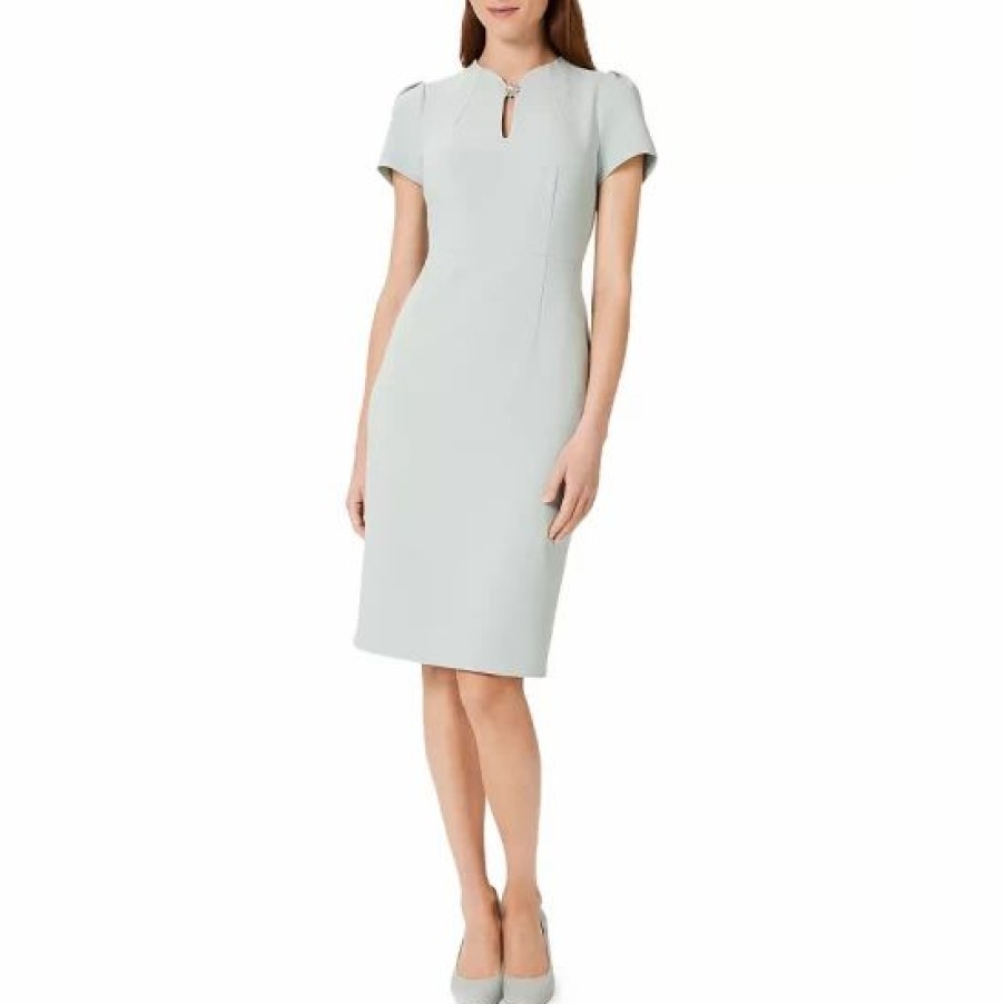 Dress * | Deals Hobbs London Ana Shift Dress Sage Green